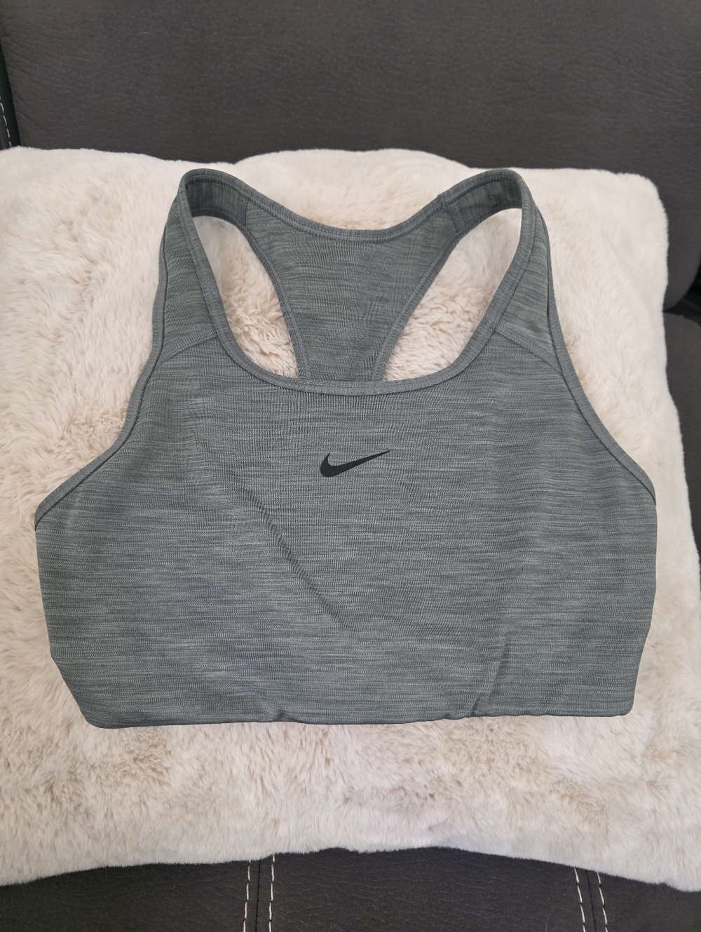 Nike Heathered Slate Green Racerback Sports Bra